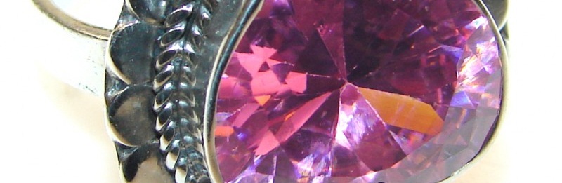 pink topaz silver ring