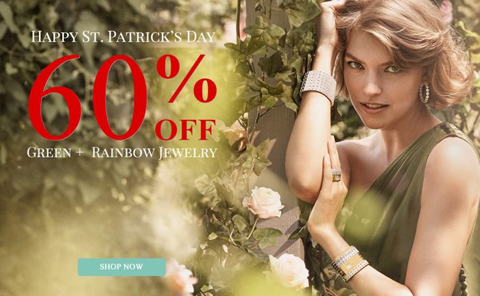 Happy St. Patrick's Day - All Green & Rainbow Color Jewelry 60% OFF