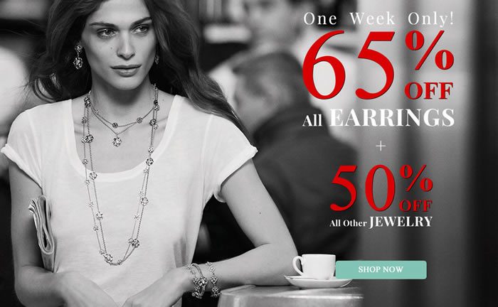 All Earrings 65% OFF + All Other Jewelry 50% OFF