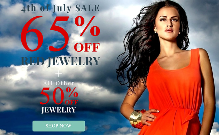 4th of July SALE - All Red Color Jewelry 65% OFF & more...