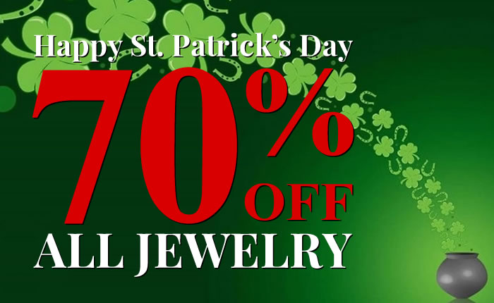 Happy St. Patrick's Day - All Jewelry 70% OFF