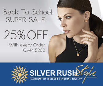 Back To School Super Sale - Get 25% OFF with Every Order over $200 at www.SilverRushStyle.com