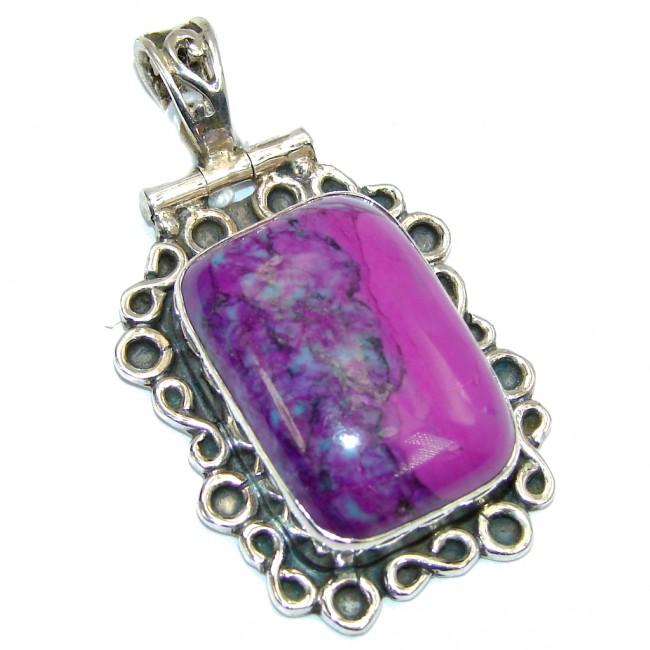Simple Purple Turquoise Sterling Silver Pendant