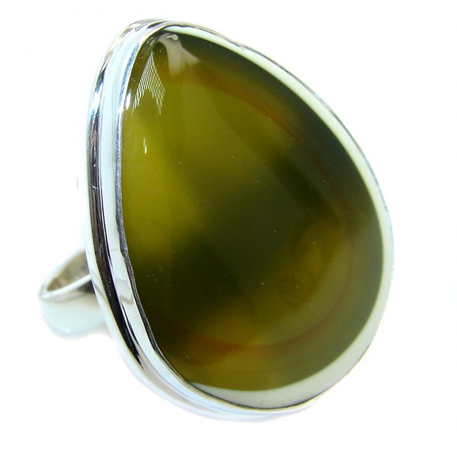Amazing Imperial Jasper Sterling Silver Ring s. 8 adjustable