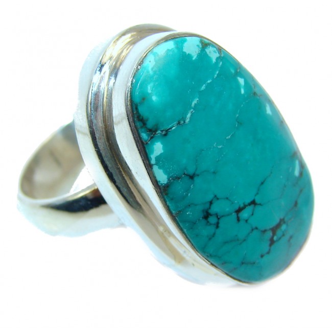 Amazing AAA Genuine Corrico Lake Turquoise Sterling Silver ring s. 7