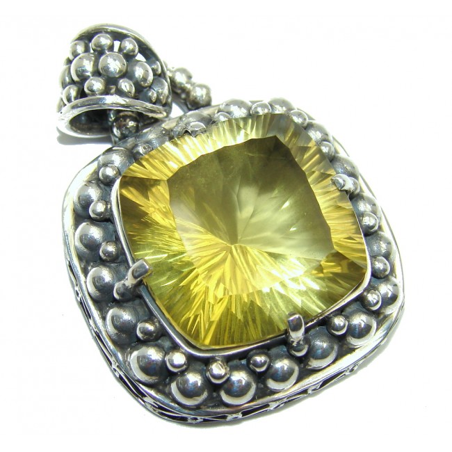 Amazing - Bali Handcrafted - Golden Topaz Sterling Silver Pendant
