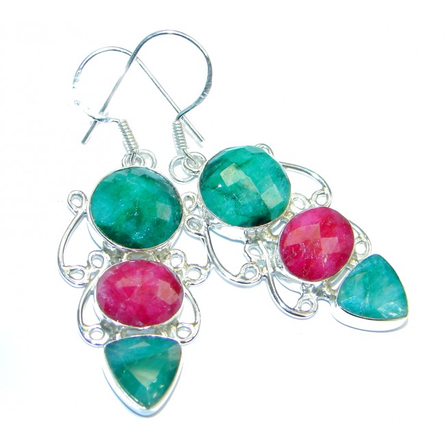 Great Ruby Sterling Silver handmade earrings