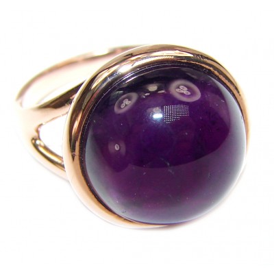 Authentic 25ctw Amethyst rose gold over .925 Sterling Silver brilliantly handcrafted ring s. 6 3/4