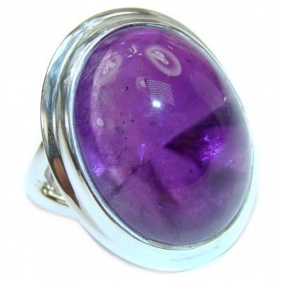 Excellent quality Amethyst .925 Sterling Silver handcrafted Statement Ring size 7
