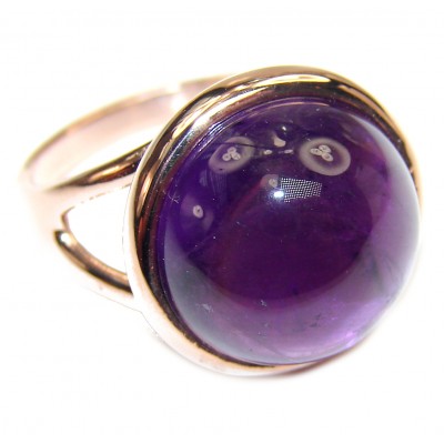 Authentic 31ctw Amethyst rose gold over .925 Sterling Silver brilliantly handcrafted ring s. 7 1/4