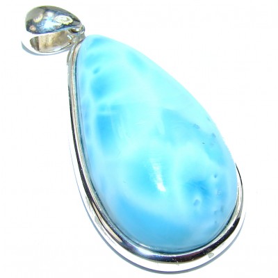 Larimar from Dominican Republic .925 Sterling Silver handmade pendant
