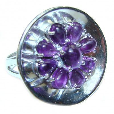 Incredible African Amethyst .925 Sterling Silver handcrafted ring size 8