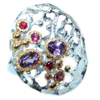 Extravaganza 32.5 carat natural Amethyst .925 Sterling Silver Ring size 5 1/4
