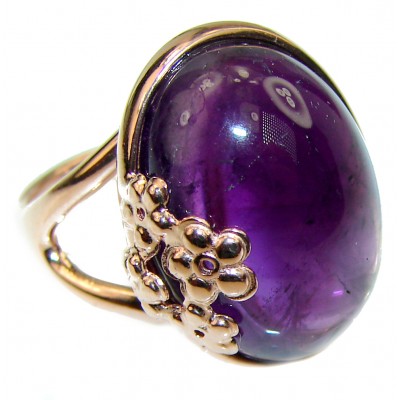 Purple Amethyst 18K Gold over .925 Sterling Silver HANDCRAFTED Ring size 7 3/4