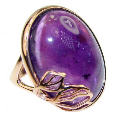 Autehntic Amethyst 18K Gold over .925 Sterling Silver HANDCRAFTED Ring size 6 3/4