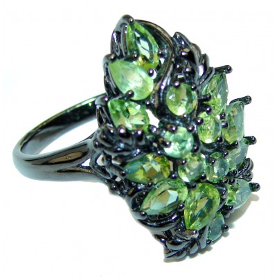 Spectacular Authentic Peridot .925 Sterling Silver handmade Ring size 7 1/4