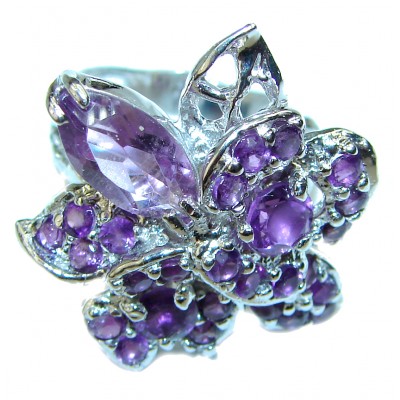 Incredible African Amethyst .925 Sterling Silver HANDCRAFTED Ring size 7 1/4