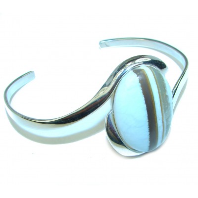Blue Opal - Owhyee Opal .925 Sterling Silver Handcrafted Bracelet / Cuff