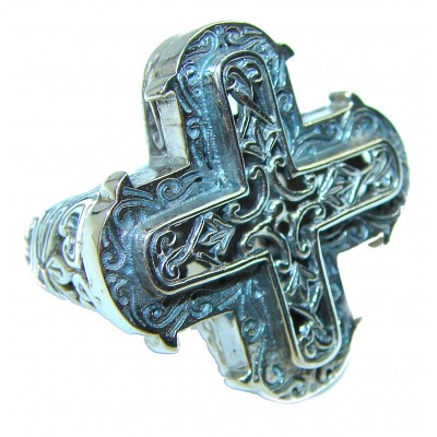 Celtic Cross .925 Sterling Silver handcrafted Ring s. 6 1/4