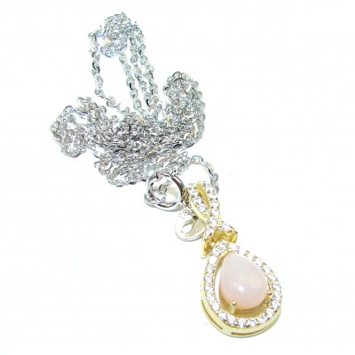 Pink Opal Topaz 14K Gold over .925 Sterling Silver handmade Necklace