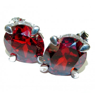 Incredible Deluxe Oval Red Topaz .925 Sterling Silver handcrafted earrings