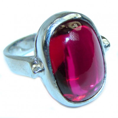Simple Design Ruby .925 Sterling Silver handmade Ring size 8