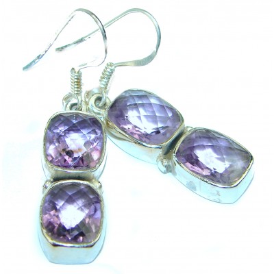 Spectacular Amethyst .925 Sterling Silver handcrafted earrings