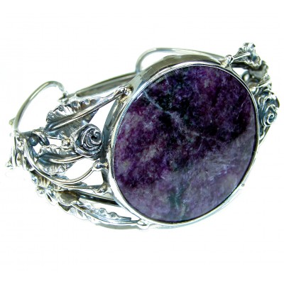 Incredible Genuine Siberian Charoite .925 Sterling Silver handcrafted Bracelet / Cuff