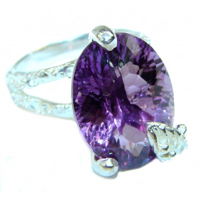 Genuine Amethyst .925 Sterling Silver Handcrafted Ring size 9 1/4