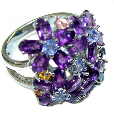 Red Abundance authentic Amethyst .925 Sterling Silver Ring size 8