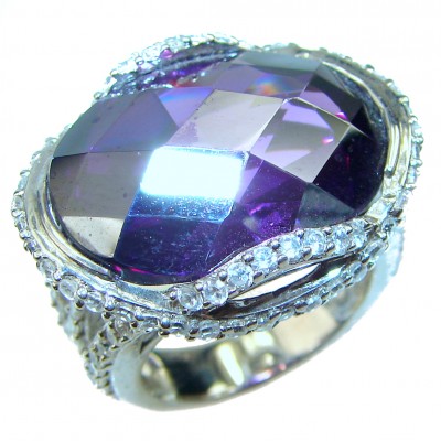 Large Purple Topaz .925 Sterling Silver ring size 6 1/4