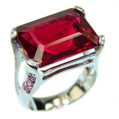 Passionate Love Red Topaz Gold over .925 Sterling Silver Ring size 7