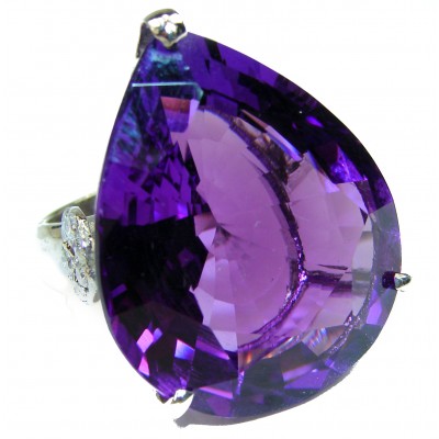 Purple Love Amethyst .925 Sterling Silver Handcrafted Massive Ring size 7 1/4