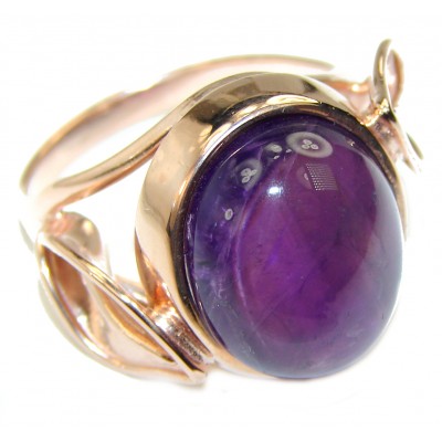 Fabulous Amethyst 14K yellow Gold over .925 Sterling Silver Handcrafted Ring size 8 3/4
