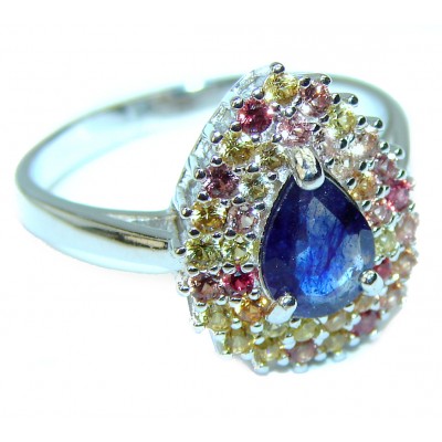 Blue Perfection London Blue Topaz Sapphire .925 Sterling Silver Ring size 9