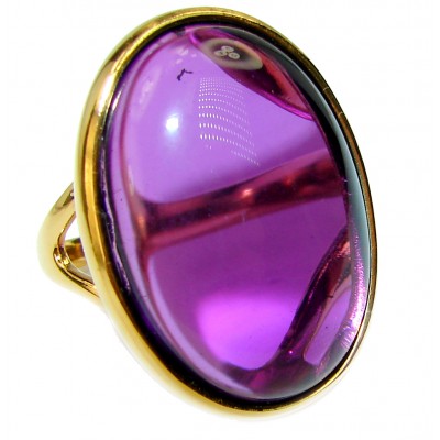 Fabulous Amethyst 14K yellow Gold over .925 Sterling Silver Handcrafted Ring size 7 1/4