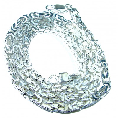 Hollow Byzantine Sterling Silver Chain 20'' long, 5 mm wide