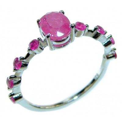 Red Beauty unique Ruby .925 Sterling Silver handcrafted Ring size 7 1/4