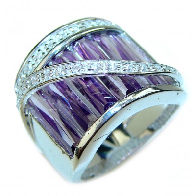 Purple Amethyst .925 Sterling Silver Handcrafted Ring size 6