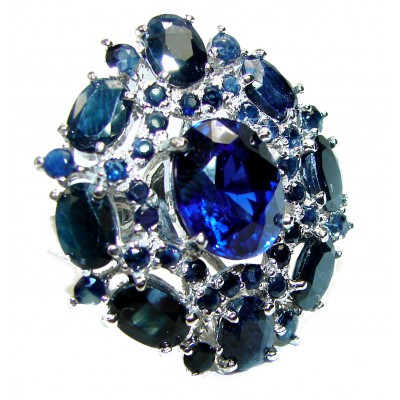 SOUTHERN STAR London Blue Topaz Sapphire .925 Sterling Silver handmade ring size 6 1/2