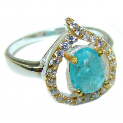 Luxurious Apatite .925 Sterling Silver handmade ring s. 8