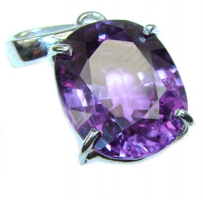 Purple Treasure oval cut 12.8 carat Amethyst .925 Sterling Silver handcrafted Pendant