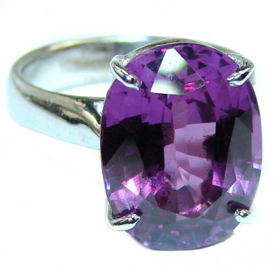 Spectacular 9.5 carat Amethyst .925 Sterling Silver Handcrafted Ring size 6 1/4
