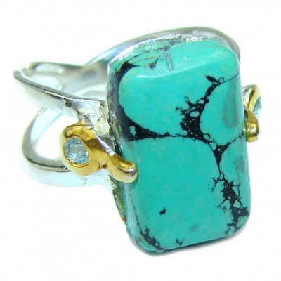 Just Perfection authentic Turquoise .925 Sterling Silver Ring size 7