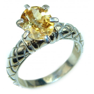 Authentic Citrine .925 Sterling Silver Large Ring size 7
