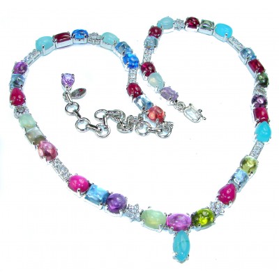 Candy Store Mesmerizing Multi gems .925 Sterling Silver handcrafted necklace