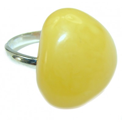 Natural Beauty butterscotch Baltic Amber .925 Sterling Silver ring s. 7 1/4