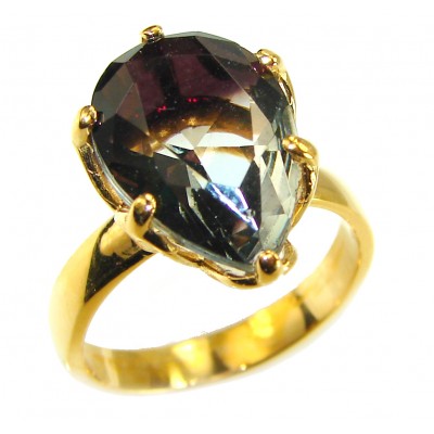 Champagne Topaz 18K Gold over .925 Sterling Silver Perfectly handcrafted Ring s. 5 3/4