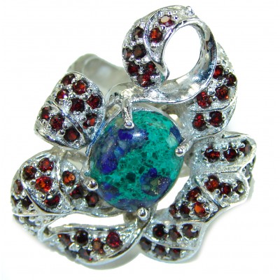 Great quality Blue Azurite Sapphire .925 Sterling Silver handcrafted Ring size 6 3/4
