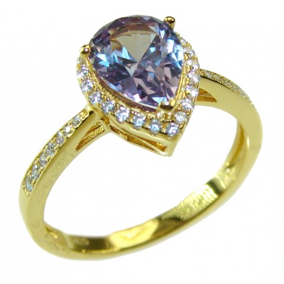 Magic Perfection Alexandrite 14K Gold over .925 Sterling Silver Ring size 8 1/4